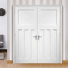 Simpli Double Door Set - DX 1930's Panelled Door - White Primed