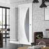 Fire Proof Salerno Fire Door - Clear Glass - 1/2 Hour Fire Rated - White Primed