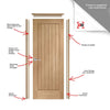 Internal Door and Frame Kit - Vancouver Oak 4 Pane Internal Door - Clear Glass Offset - Prefinished