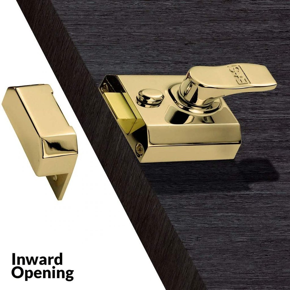Eurospec RCN 60mm Rim Door Lock, For broader door stiles - 3 Finishes