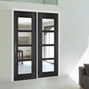 ThruEasi Room Divider - Zanzibar Ash Grey Prefinished Clear Glass Door with Single Side