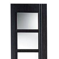 Bespoke Ash Grey Zanzibar Door Pair - Clear Glass - Prefinished