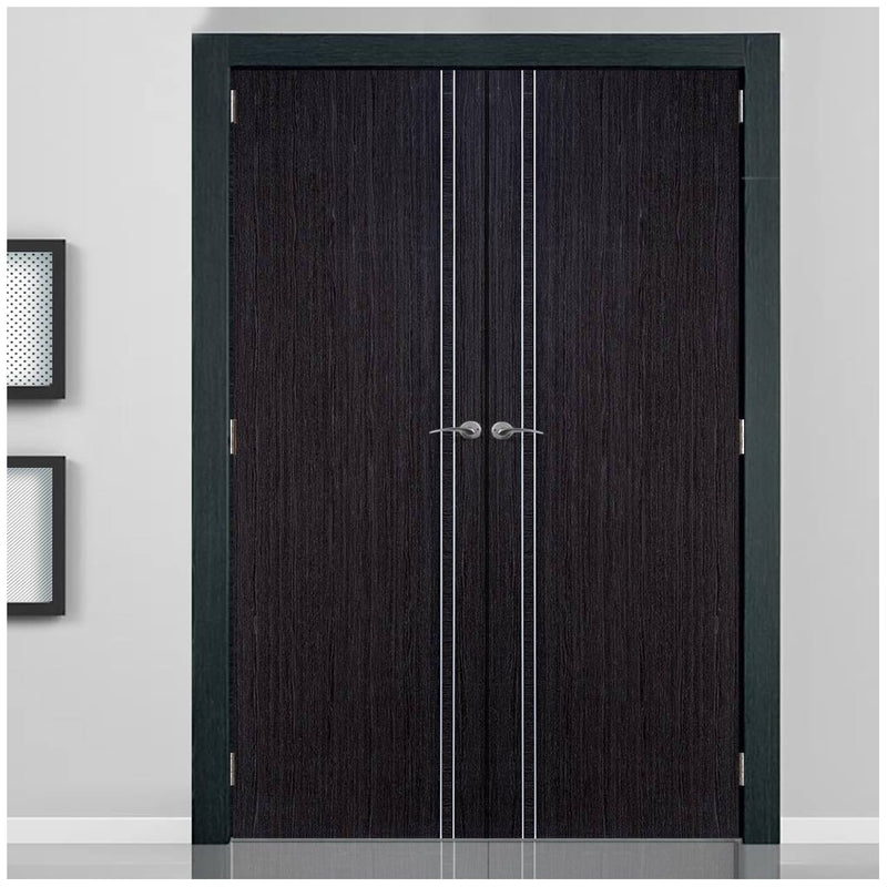 LPD Joinery Bespoke Fire Door Pair, Ash Grey Zanzibar Pair - 1/2 Hour Fire Rated - Prefinished