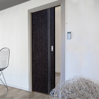 Image: Ash Grey Zanzibar Single Evokit Pocket Door - Prefinished