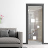 Geometric Zoom 8mm Clear Glass - Obscure Printed Design - Single Evokit Glass Pocket Door