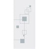 Single Glass Sliding Door - Solaris Tubular Stainless Steel Sliding Track & Geometric Zoom 8mm Obscure Glass - Clear Printed Design