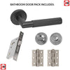 Zurich Bathroom Door Handle Pack - Matt Black