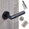 Zurich Bathroom Door Handle Pack - Matt Black