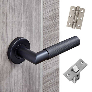 Image: Zurich Door Handle Pack - Matt Black