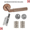 Zurich Bathroom Door Handle Pack - Satin Copper