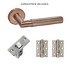 Zurich Door Handle Pack -Satin Copper